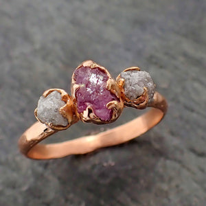 raw sapphire engagement ring pink wedding ring custom multi stone rose gold gemstone ring byangeline 2176 Alternative Engagement