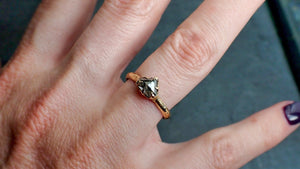 fancy cut salt and pepper diamond solitaire engagement 14k yellow gold wedding ring byangeline 2178 Alternative Engagement