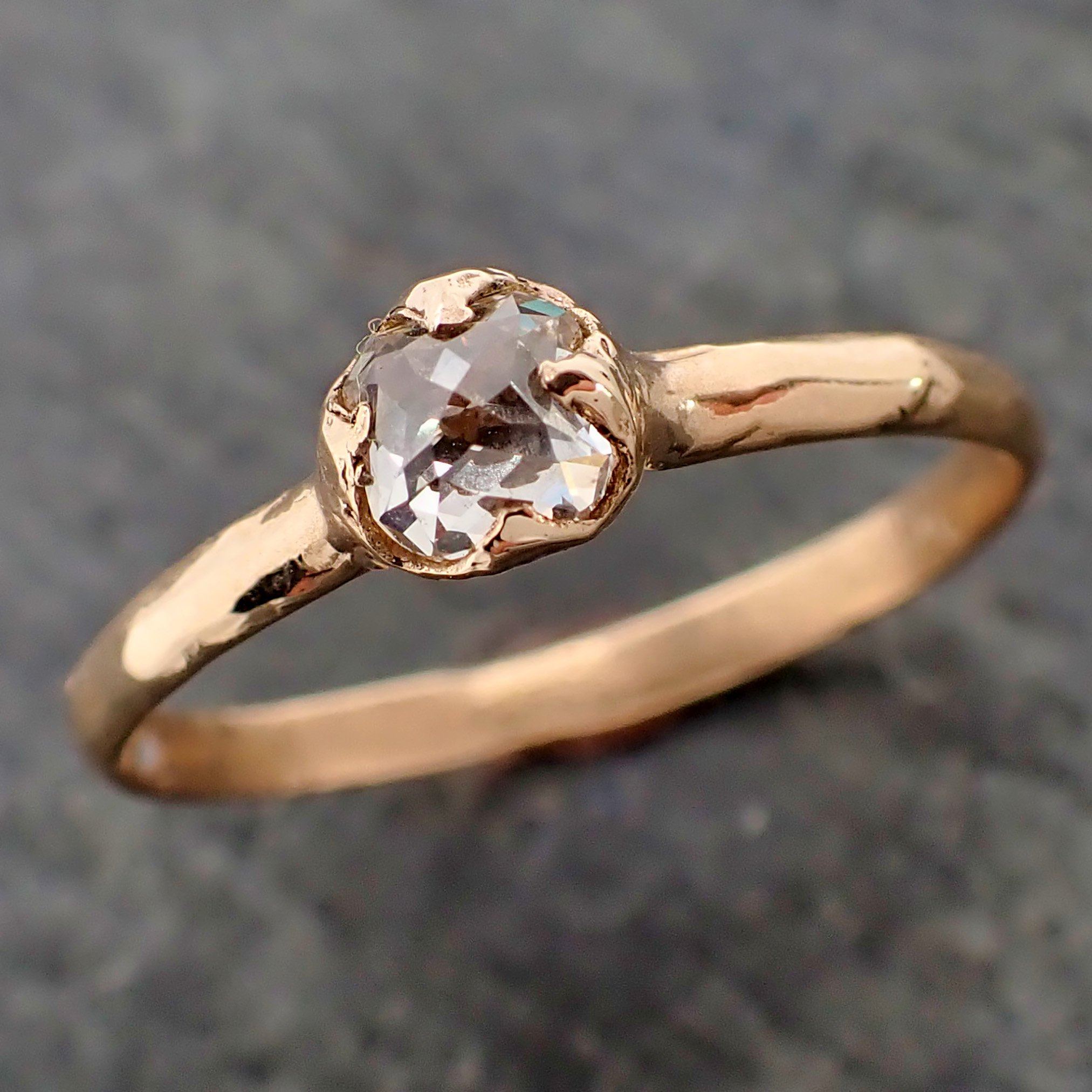 fancy cut white diamond solitaire engagement 14k yellow gold wedding ring byangeline 2179 Alternative Engagement