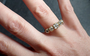 Fancy cut Diamond Wedding Band 18k Gold Diamond Wedding Ring byAngeline  2607