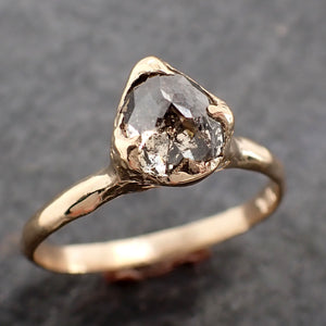 Fancy cut salt and pepper Diamond Solitaire Engagement 14k yellow Gold Wedding Ring Diamond Ring byAngeline 2612