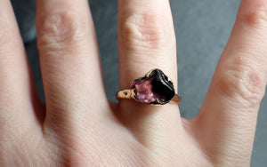 Garnet tumbled red wine 18k Yellow gold Solitaire gemstone ring 2785