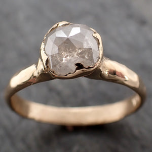 Fancy cut white Diamond Solitaire Engagement 18k yellow Gold Wedding Ring byAngeline 2807