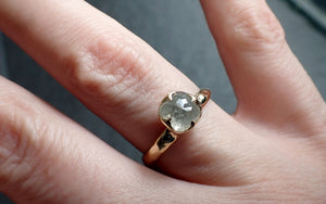 Fancy cut white Diamond Solitaire Engagement 18k yellow Gold Wedding Ring byAngeline 2808