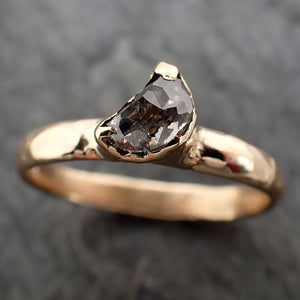 fancy cut salt and pepper half moon diamond engagement 18k yellow gold solitaire wedding ring diamond ring byangeline 2814 Alternative Engagement