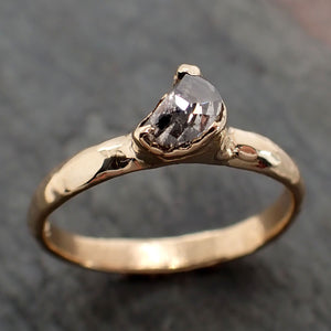 fancy cut salt and pepper half moon diamond engagement 18k yellow gold solitaire wedding ring diamond ring byangeline 2814 Alternative Engagement