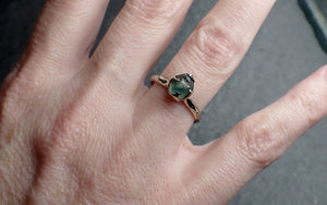 Raw Blue-green Montana Sapphire 18k White Gold Engagement Ring Wedding Ring Custom Gemstone Ring Solitaire Ring byAngeline 2430