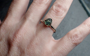 raw blue-green montana sapphire 18k white gold engagement ring wedding ring custom gemstone ring solitaire ring byangeline 2430 Alternative Engagement