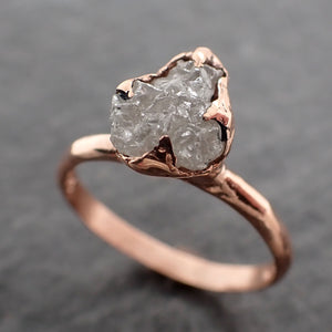 raw diamond solitaire engagement ring rough uncut rose gold conflict free diamond wedding promise 2451.1 Alternative Engagement