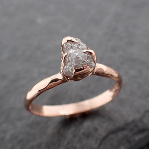 raw diamond solitaire engagement ring rough uncut rose gold conflict free diamond wedding promise 2451 Alternative Engagement