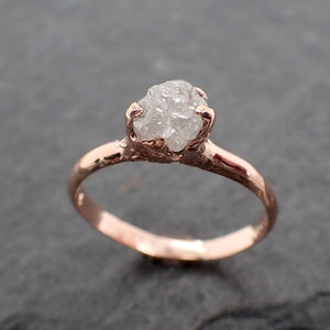 Raw Diamond Solitaire Engagement Ring Rough Uncut Rose gold Conflict Free Diamond Wedding Promise 2450
