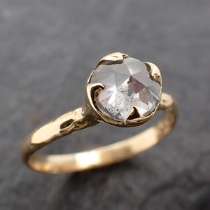 fancy cut white diamond solitaire engagement 18k yellow gold wedding ring byangeline 2438 Alternative Engagement