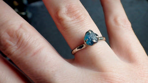 raw sapphire montana sapphire 14k white gold engagement ring blue wedding ring custom gemstone ring solitaire ring byangeline 2158 Alternative Engagement