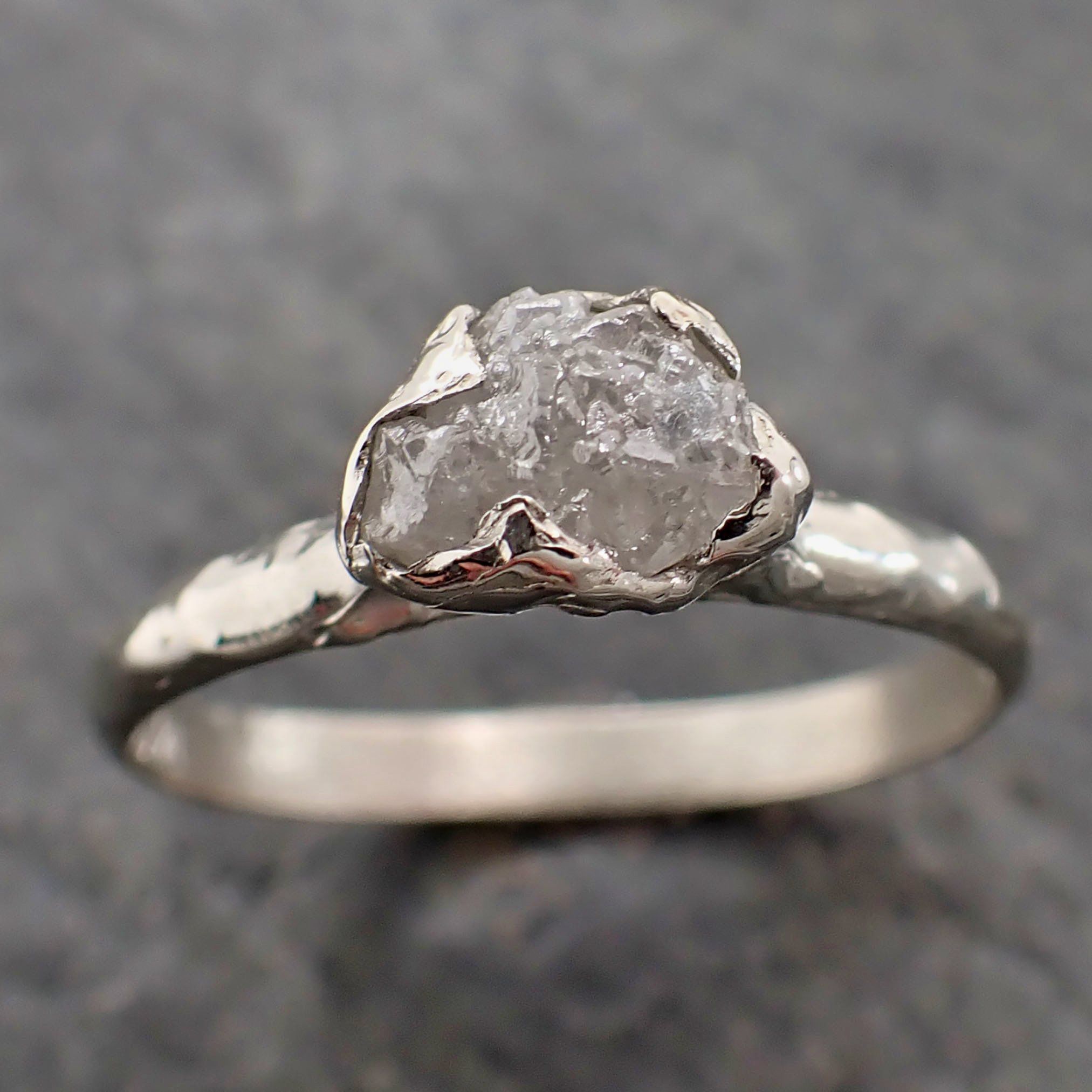 rough diamond engagement ring raw 14k white gold ring wedding diamond solitaire rough diamond ring byangeline 2160 Alternative Engagement
