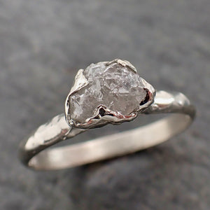 rough diamond engagement ring raw 14k white gold ring wedding diamond solitaire rough diamond ring byangeline 2160 Alternative Engagement
