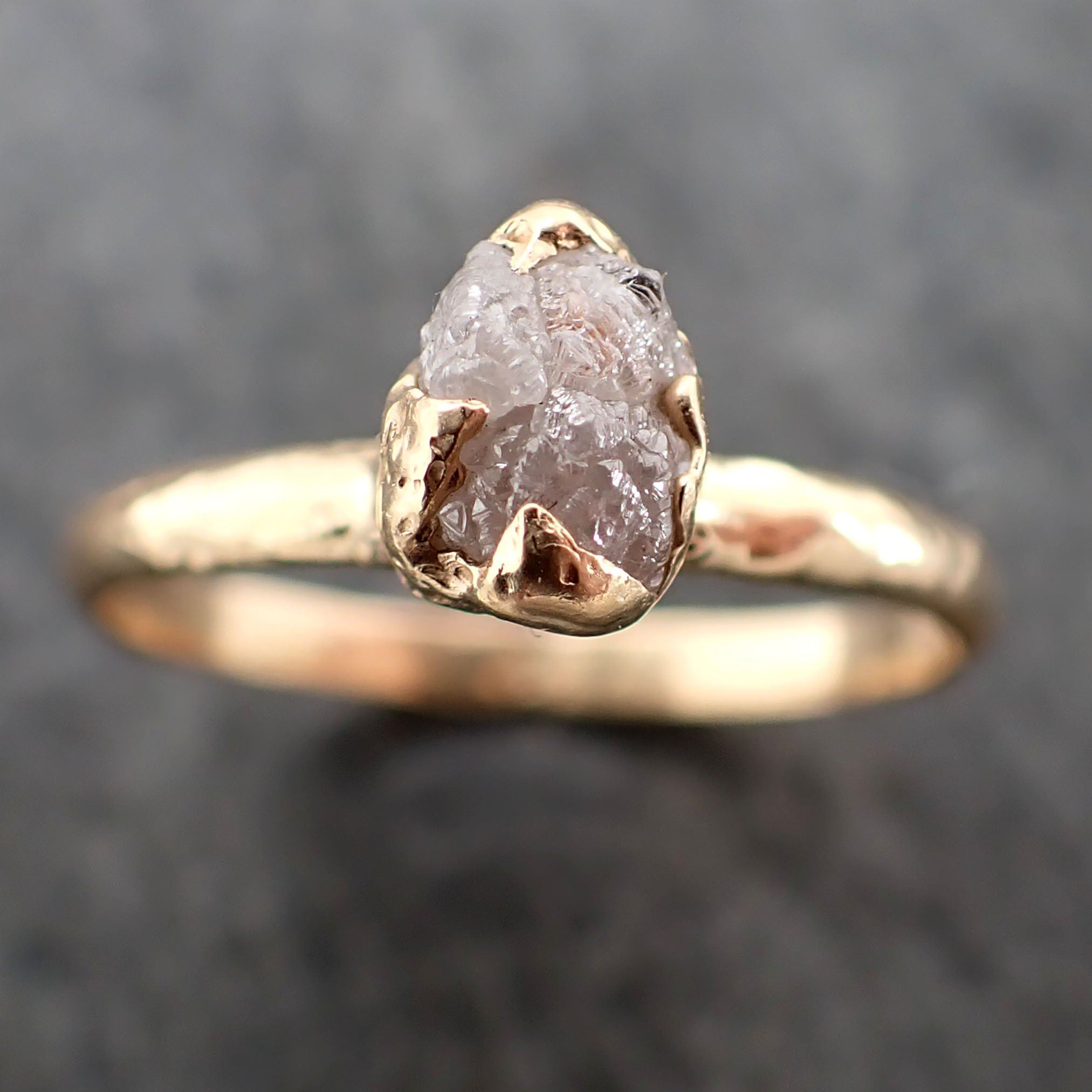 raw diamond engagement ring rough uncut diamond solitaire recycled 14k yellow gold conflict free diamond wedding promise 2167 Alternative Engagement