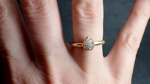 raw diamond engagement ring rough uncut diamond solitaire recycled 14k yellow gold conflict free diamond wedding promise 2167 Alternative Engagement