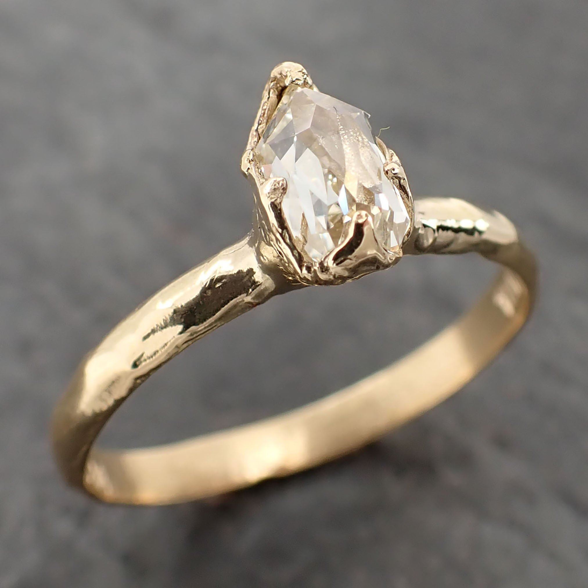 fancy cut white diamond solitaire engagement 18k yellow gold wedding ring diamond ring byangeline 2165 Alternative Engagement