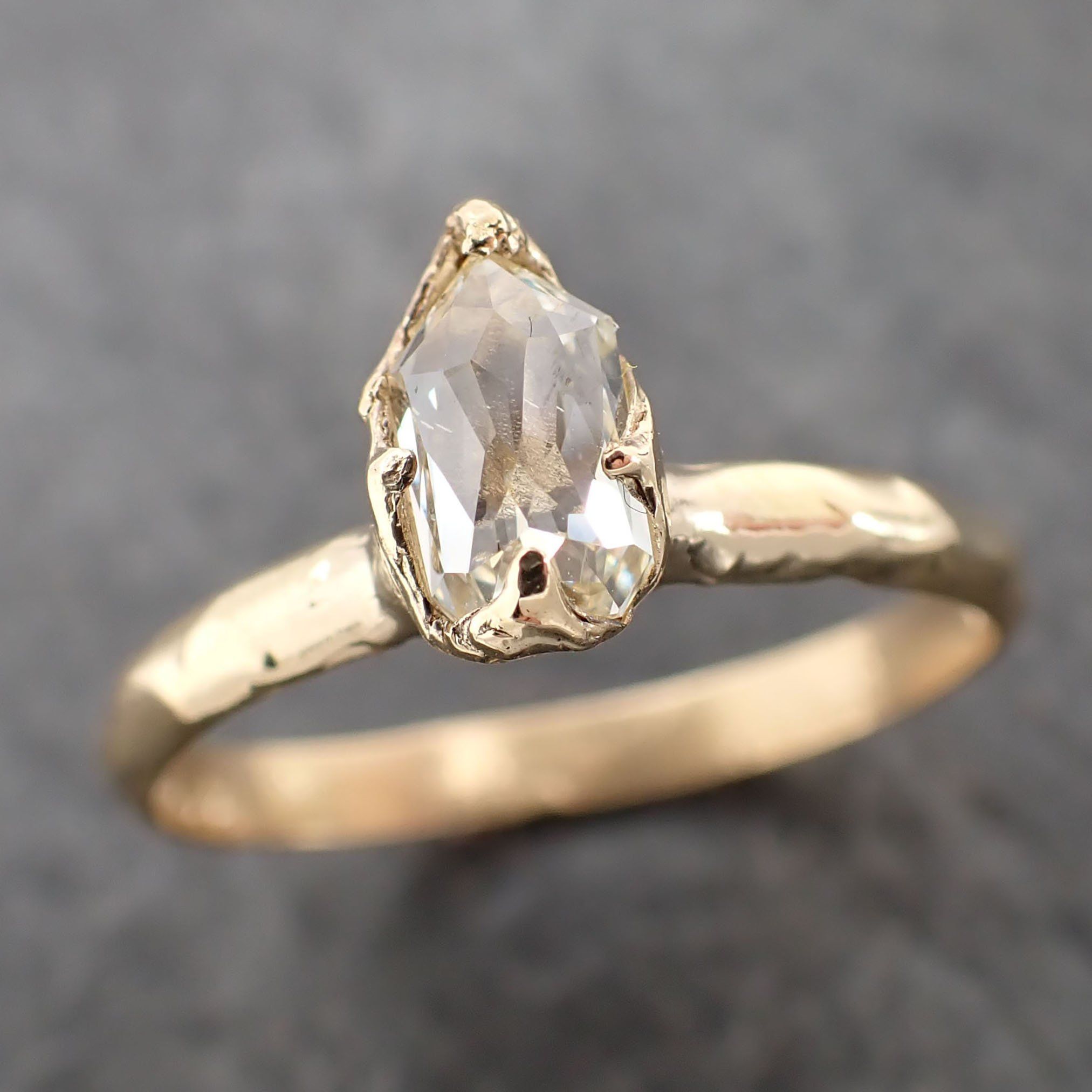 fancy cut white diamond solitaire engagement 18k yellow gold wedding ring diamond ring byangeline 2165 Alternative Engagement
