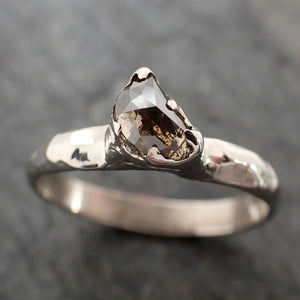 Fancy Cut Champagne Half Moon Diamond Solitaire Engagement 14k White Gold Wedding Ring byAngeline 2833