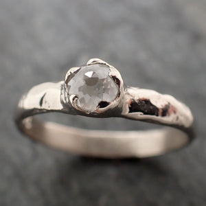 Fancy cut White Diamond Solitaire Engagement 14k White Gold Wedding Ring byAngeline 2836