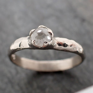 Fancy cut White Diamond Solitaire Engagement 14k White Gold Wedding Ring byAngeline 2836