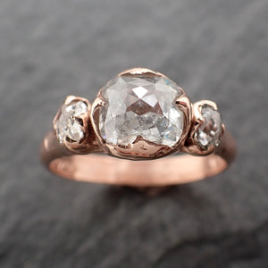 Fancy cut Diamond Engagement 14k Rose Gold Multi stone Wedding Ring byAngeline 2456