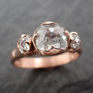 fancy cut diamond engagement 14k rose gold multi stone wedding ring byangeline 2456 Alternative Engagement