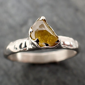 fancy cut half moon yellow diamond solitaire engagement 14k white gold wedding ring byangeline 2834 Alternative Engagement