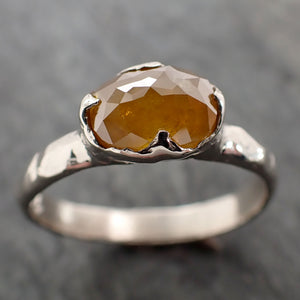 Fancy cut yellow Diamond Solitaire Engagement 14k White Gold Wedding Ring byAngeline 2835