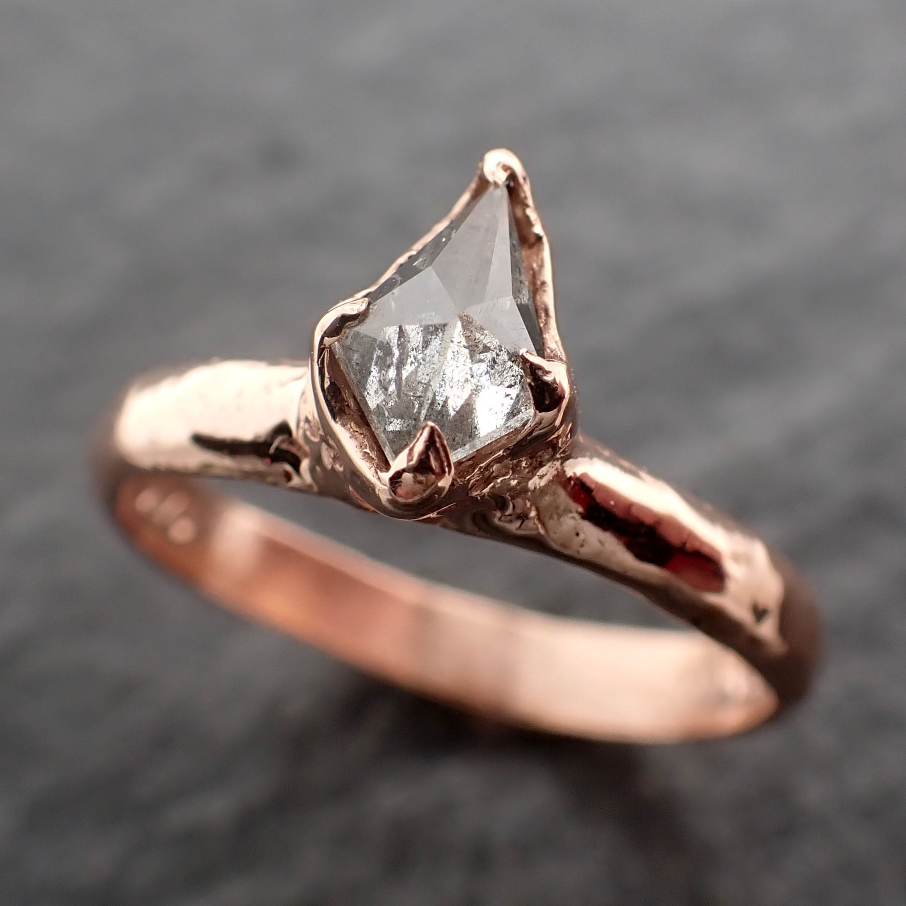Fancy cut white Diamond Solitaire Engagement 14k Rose Gold Wedding Ring byAngeline 2458
