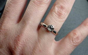 Fancy cut salt and pepper Diamond Solitaire Engagement 18k White Gold Wedding Ring byAngeline 2837