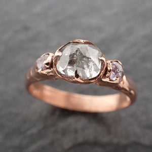 Fancy cut Diamond Engagement 14k Rose Gold Multi stone Wedding Ring byAngeline 2457