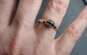 Fancy cut salt and pepper Diamond Solitaire Engagement 14k yellow Gold Wedding Ring Diamond Ring byAngeline 2853