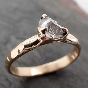 Fancy cut White half moon Diamond Engagement 14k Yellow Gold Solitaire Wedding Ring byAngeline 2859