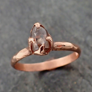 natural rough uncut cognac diamond solitaire engagement 14k rose gold wedding ring byangeline 2191 Alternative Engagement