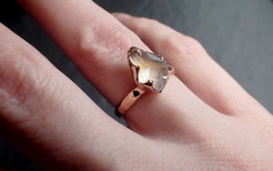 Partially Faceted Moonstone 14k Rose Gold Ring Gemstone Solitaire recycled statement cocktail statement 2470