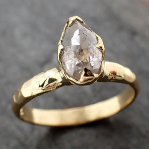 Fancy cut white Diamond Solitaire Engagement 18k yellow Gold Wedding Ring byAngeline 2921