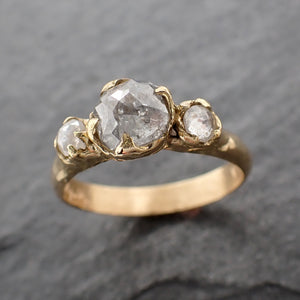 Fancy cut white Diamond Engagement 18k Yellow Gold Multi stone Wedding Ring Stacking byAngeline 2479