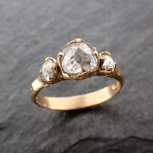 Fancy cut white Diamond Engagement 18k Yellow Gold Multi stone Wedding Ring Stacking byAngeline 2478