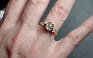 Fancy cut white Diamond Engagement 18k Yellow Gold Multi stone Wedding Ring Stacking byAngeline 2478