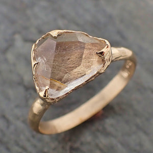 partially faceted moonstone yellow gold ring gemstone solitaire recycled 14k statement 2199 Alternative Engagement
