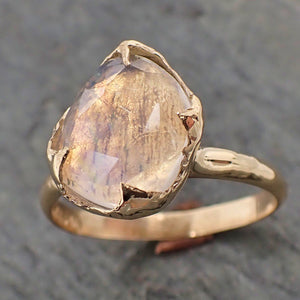 fancy cut moonstone yellow gold ring gemstone solitaire recycled 14k statement 2198 Alternative Engagement