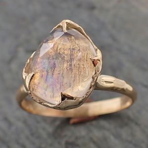 fancy cut moonstone yellow gold ring gemstone solitaire recycled 14k statement 2198 Alternative Engagement