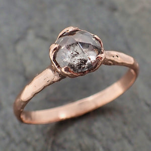fancy cut salt and pepper solitaire diamond engagement 14k rose gold wedding ring byangeline 2203 Alternative Engagement