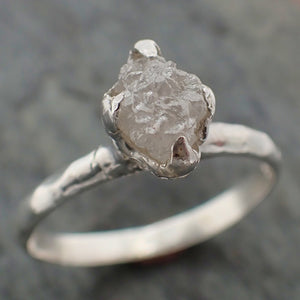 raw rough diamond engagement stacking ring solitaire silver ring recycled ss00048 Alternative Engagement