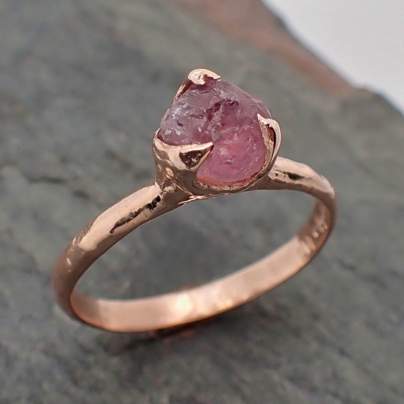 raw pink sapphire montana sapphire rose gold engagement wedding custom gemstone solitaire ring byangeline 2211 Alternative Engagement