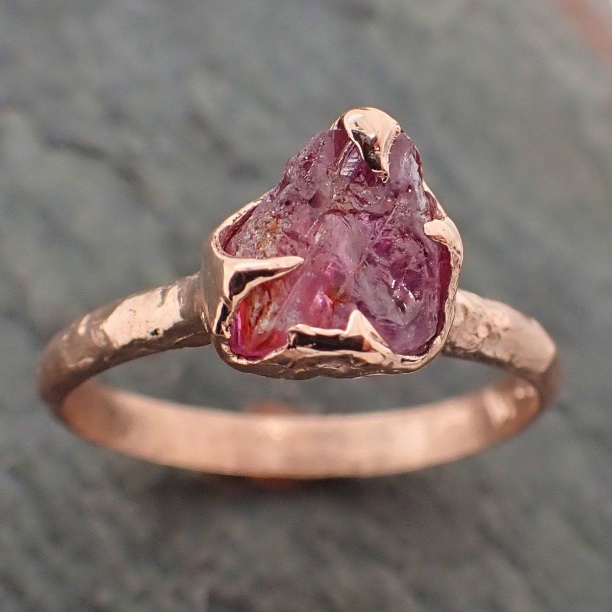 raw pink sapphire sapphire rose gold engagement wedding custom gemstone solitaire ring byangeline 2232 Alternative Engagement