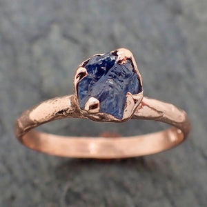 raw purple sapphire rose gold engagement ring wedding ring custom one of a kind gemstone ring solitaire ring byangeline 2233 Alternative Engagement