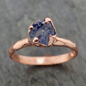 raw purple sapphire rose gold engagement ring wedding ring custom one of a kind gemstone ring solitaire ring byangeline 2233 Alternative Engagement